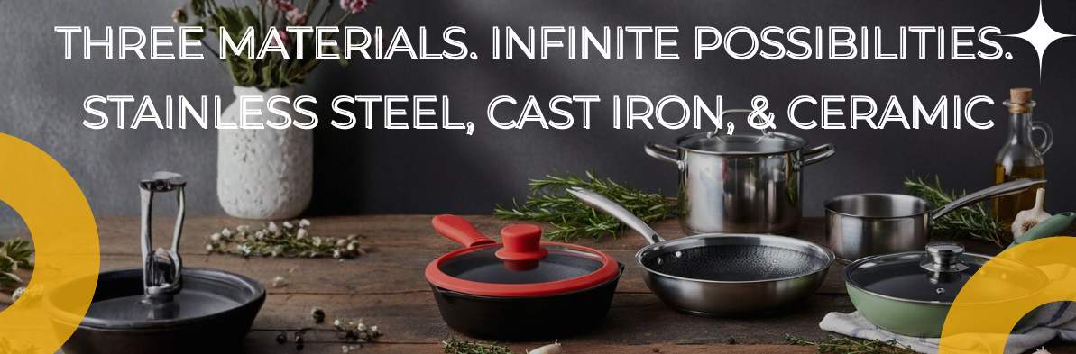 How to Build a Versatile Cookware Set with Just Stainless Steel, Cast Iron, and Ceramic