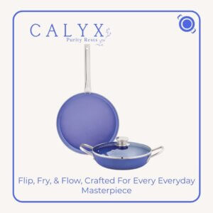 Ceramic Cookware Set 2 Pcs - Tawa and Kadai (Blue)