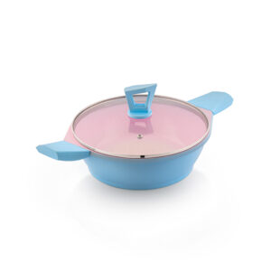 The Chef Story Bloomora Quantaseal Ceramic Coated Kadhai with Lid | 24 cm-2.6 Litre | PFOA & PTFE Free| TUV Rheinland & BIS Certified | Non-Stick | Gas & Induction Compatible | 5 Year Warranty